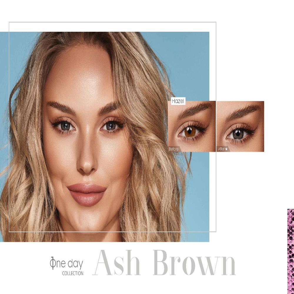 Bella One Day Color Contact Lenses – Ash Brown | 10 Lenses per Box | Daily Disposable