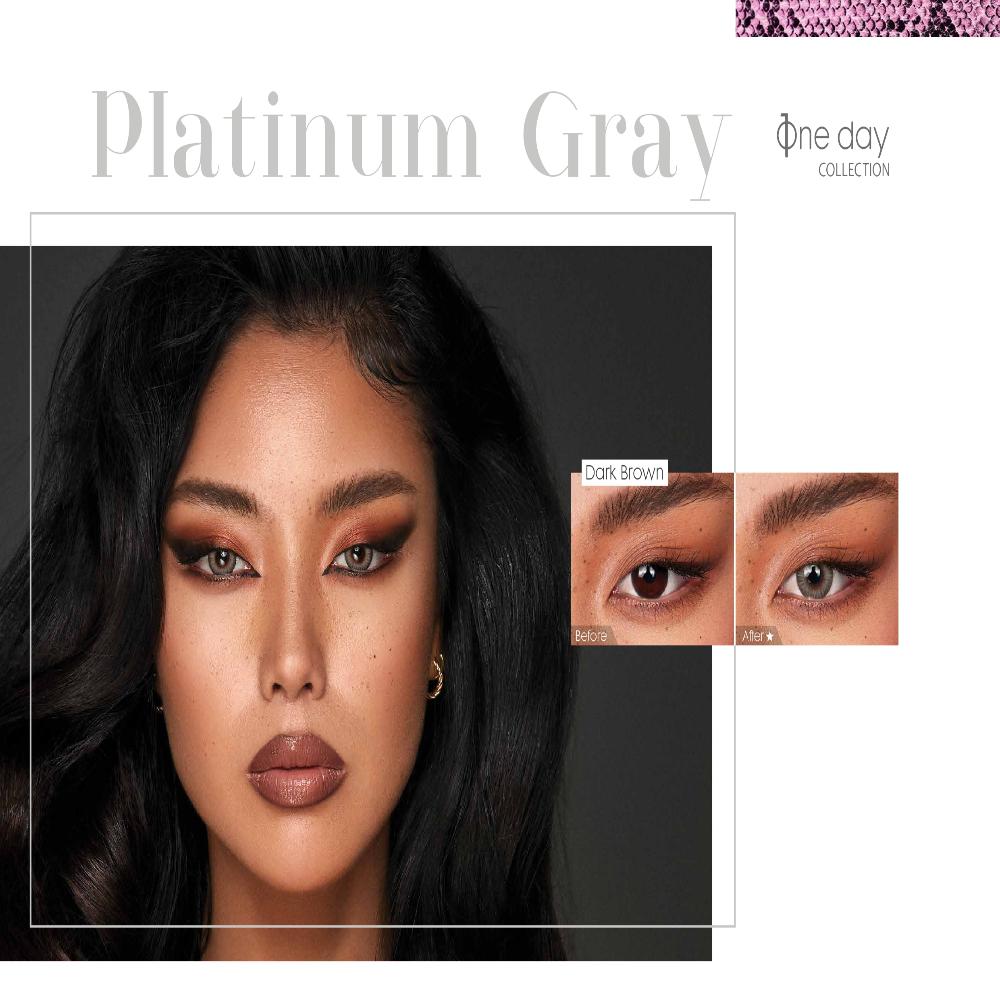 Bella One Day Color Contact Lenses – Platinum Gray| 10 Lenses per Box | Daily Disposable