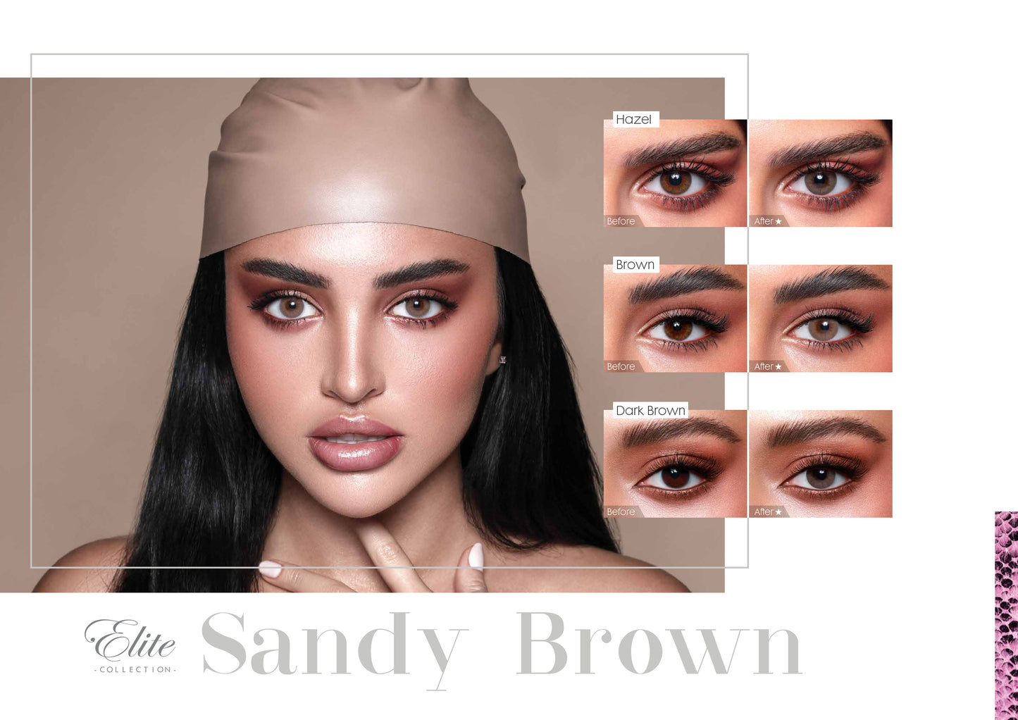 Bella Elite Sandy Brown Monthly Contact Lenses – 2 lens Pack(Power)